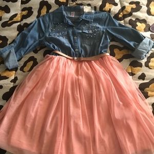 Justice tulle and denim dress